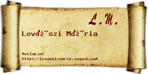 Lovászi Mária névjegykártya