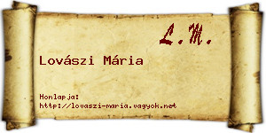 Lovászi Mária névjegykártya