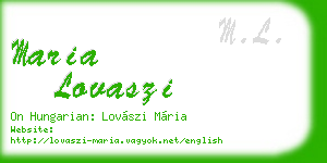 maria lovaszi business card